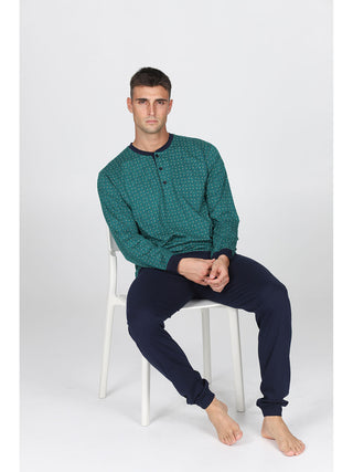 Pigiama Con Bordi In Puro Cotone Pettinato