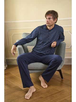 Fresco Pigiama In Jersey Di Cotone Pettinato