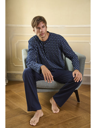 Fresco Pigiama In Jersey Di Cotone Pettinato