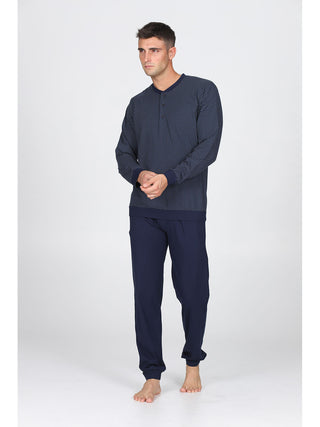 Pigiama  Con Bordi In Puro Cotone Pettinato