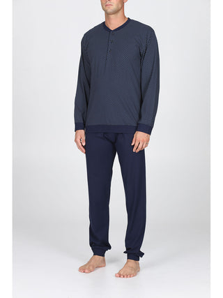 Pigiama  Con Bordi In Puro Cotone Pettinato