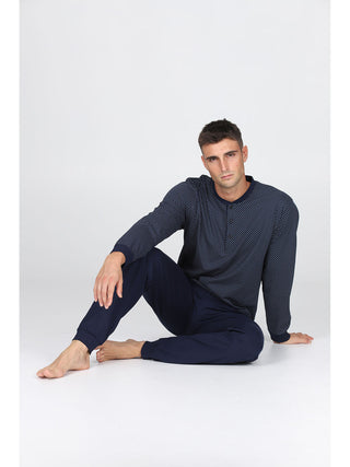 Pigiama  Con Bordi In Puro Cotone Pettinato