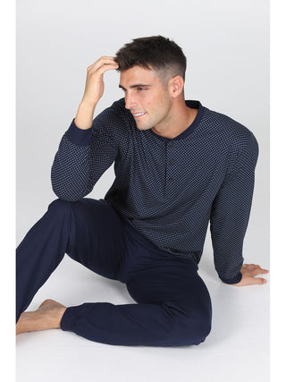 Pigiama  Con Bordi In Puro Cotone Pettinato