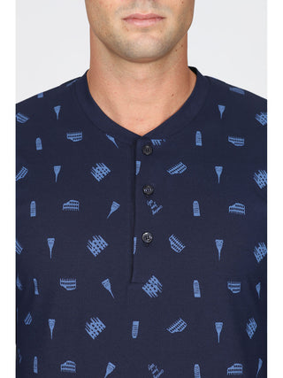 Pigiama Con Bordi In Puro Cotone Pettinato