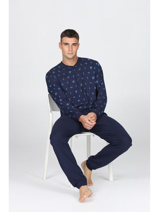 Pigiama con bordi in puro cotone pettinato