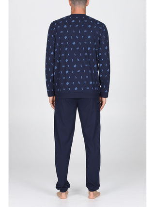 Pigiama Con Bordi In Puro Cotone Pettinato