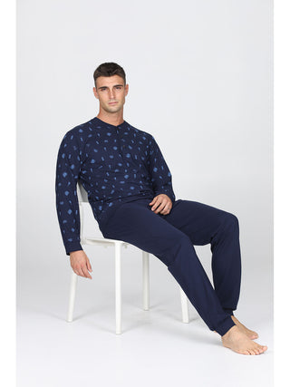 Pigiama Con Bordi In Puro Cotone Pettinato