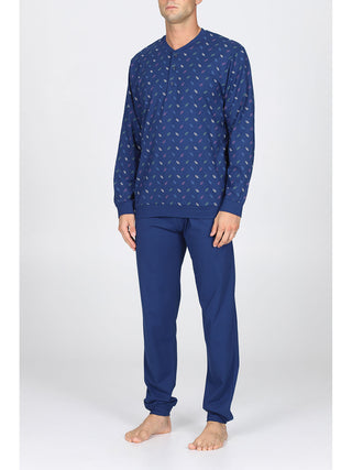 Pigiama Con Bordi In 100% Cotone