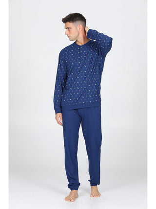 Pigiama Con Bordi In 100% Cotone