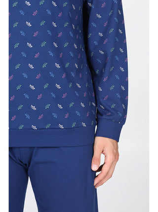 Pigiama Con Bordi In 100% Cotone