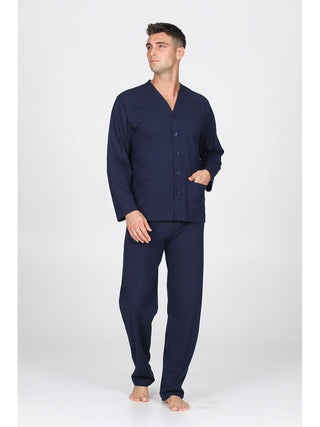 Pigiama aperto in fresco jersey di puro cotone