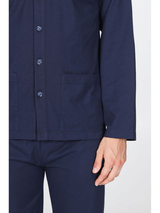 Pigiama Aperto In Fresco Jersey Di Puro Cotone