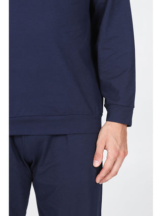 Pigiama Con Bordi In Fresco Jersey Di Puro Cotone