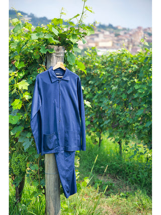 Pigiama Aperto In Pregiato Jersey Di Cotone Mercerizzato