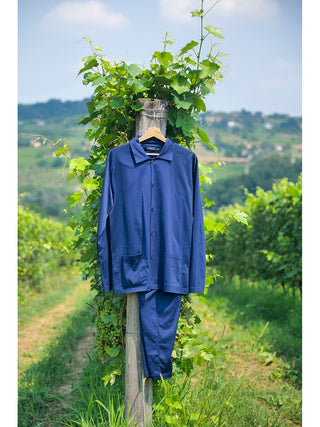 Pigiama Aperto In Pregiato Jersey Di Cotone Mercerizzato