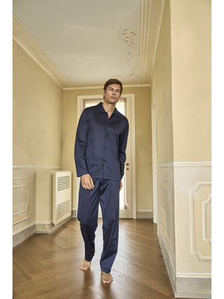 Pigiama Aperto In Pregiato Jersey Di Cotone Mercerizzato