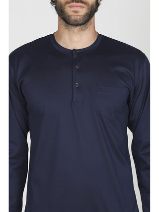 Pigiama aperto in pregiato jersey di cotone mercerizzato