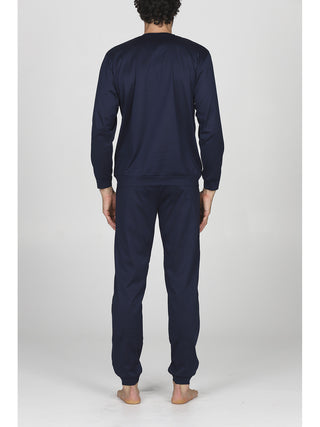 Pigiama aperto in pregiato jersey di cotone mercerizzato