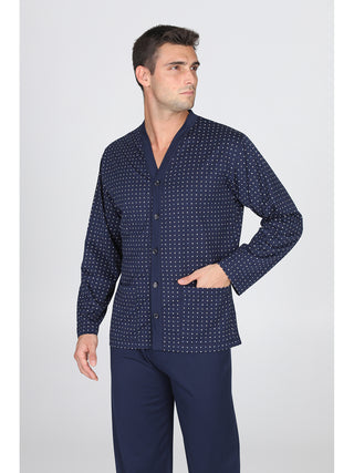 Pigiama Aperto In Fresco Jersey Di Puro Cotone