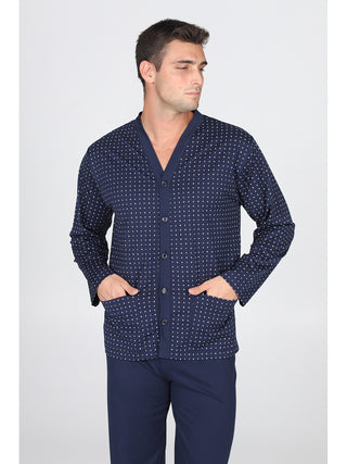 Pigiama Aperto In Fresco Jersey Di Puro Cotone