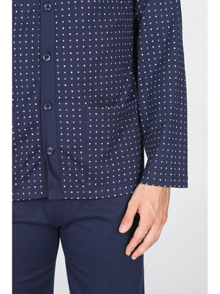 Pigiama Aperto In Fresco Jersey Di Puro Cotone