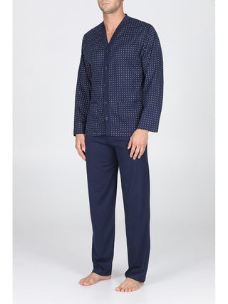 Pigiama Aperto In Fresco Jersey Di Puro Cotone