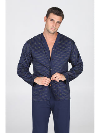 Pigiama cardigan in jersey di puro cotone