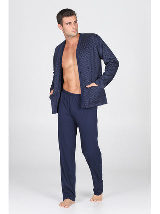 Pigiama Cardigan In Jersey Di Puro Cotone