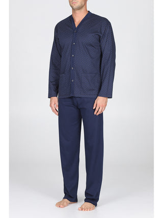 Pigiama Cardigan In Jersey Di Puro Cotone