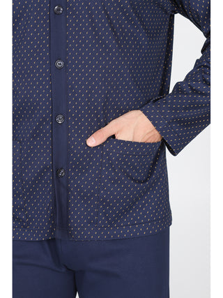 Pigiama Cardigan In Jersey Di Puro Cotone