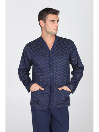 Pigiama Cardigan In Jersey Di Puro Cotone