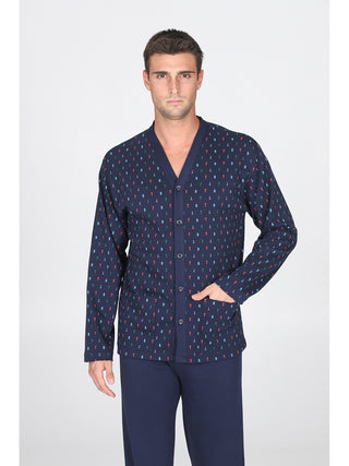 Fresco Pigiama Cardigan In 100% Cotone