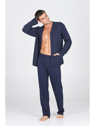 Fresco Pigiama Cardigan In 100% Cotone