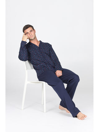 Fresco Pigiama Cardigan In 100% Cotone