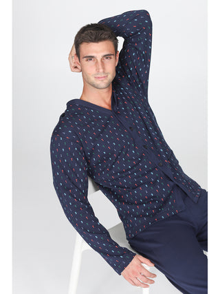 Fresco Pigiama Cardigan In 100% Cotone