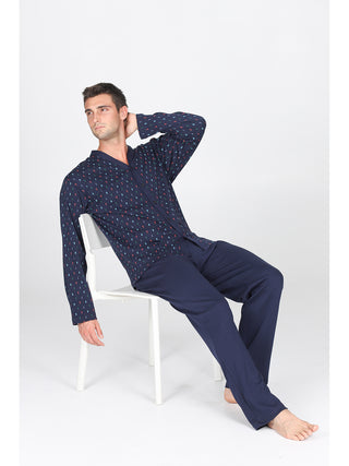 Fresco Pigiama Cardigan In 100% Cotone