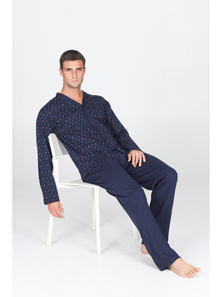 Fresco Pigiama Cardigan In 100% Cotone