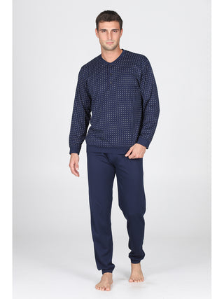 Pigiama Serafino In Jersey Di 100% Cotone