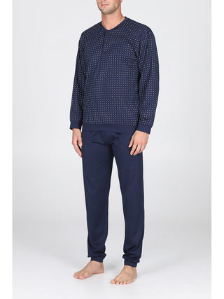 Pigiama Serafino In Jersey Di 100% Cotone