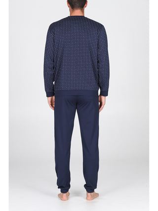 Pigiama Serafino In Jersey Di 100% Cotone