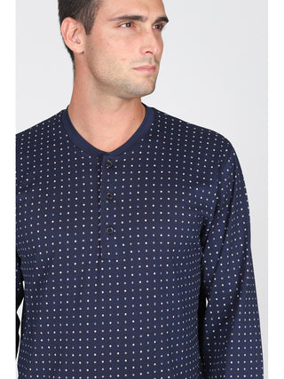 Pigiama Serafino In Jersey Di 100% Cotone