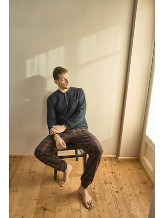 Caldo pigiama in cotone jacquard