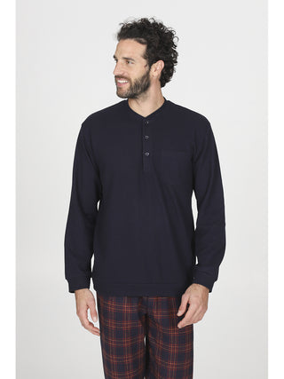 Caldo pigiama in cotone jacquard