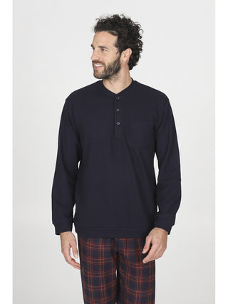 Caldo pigiama in cotone jacquard