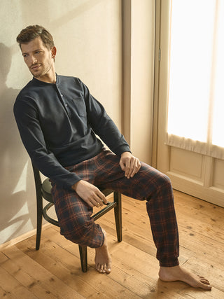 Caldo pigiama in cotone jacquard