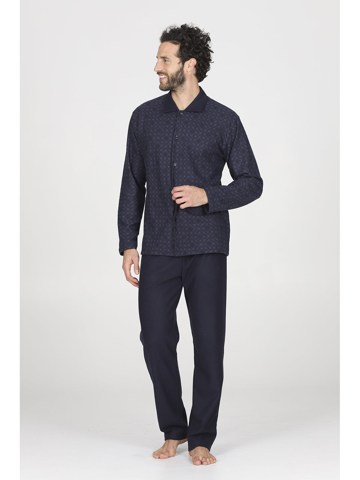 Pigiama caldo jacquard cotone