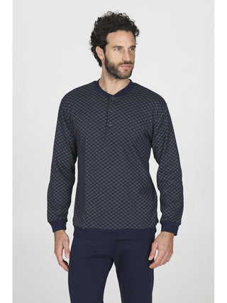 Morbido pigiama lungo con bordi