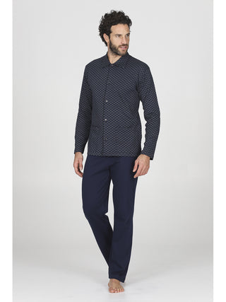 Morbido pigiama lungo con colletto