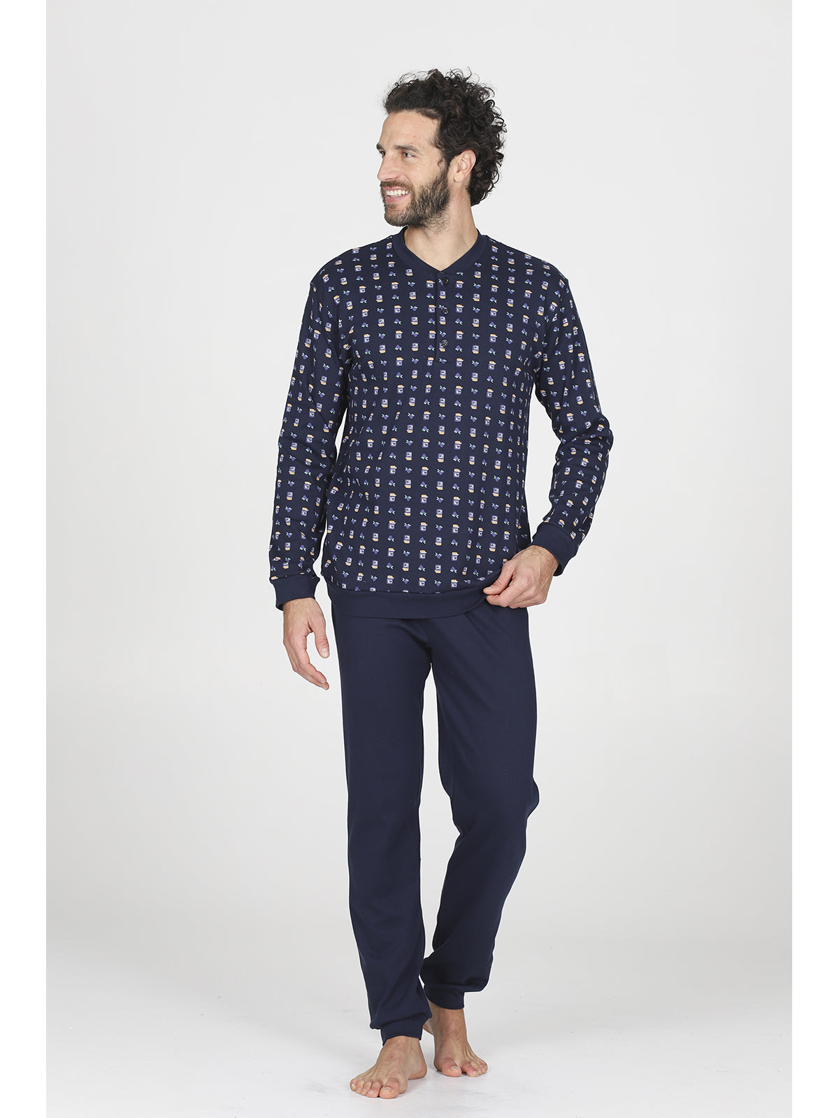 Morbido pigiama lungo serafino