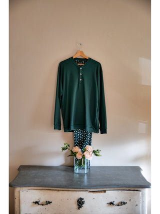 Caldo pigiama lungo in puro cotone